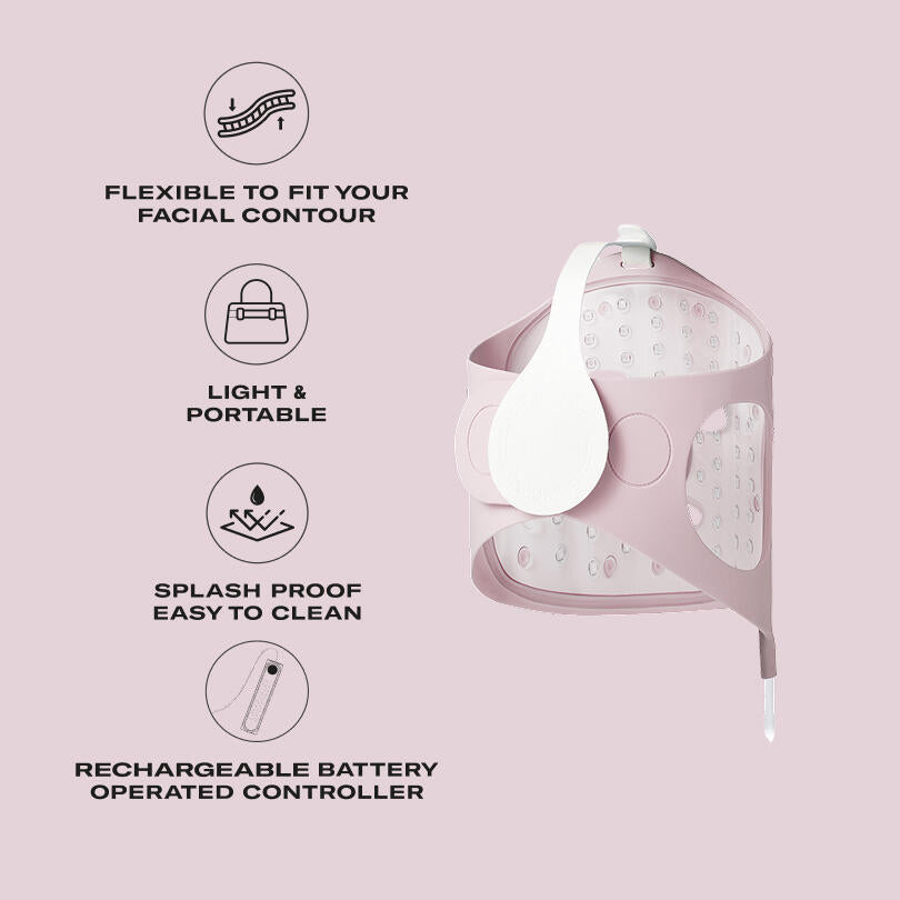 Super Glow LED maske - Pink